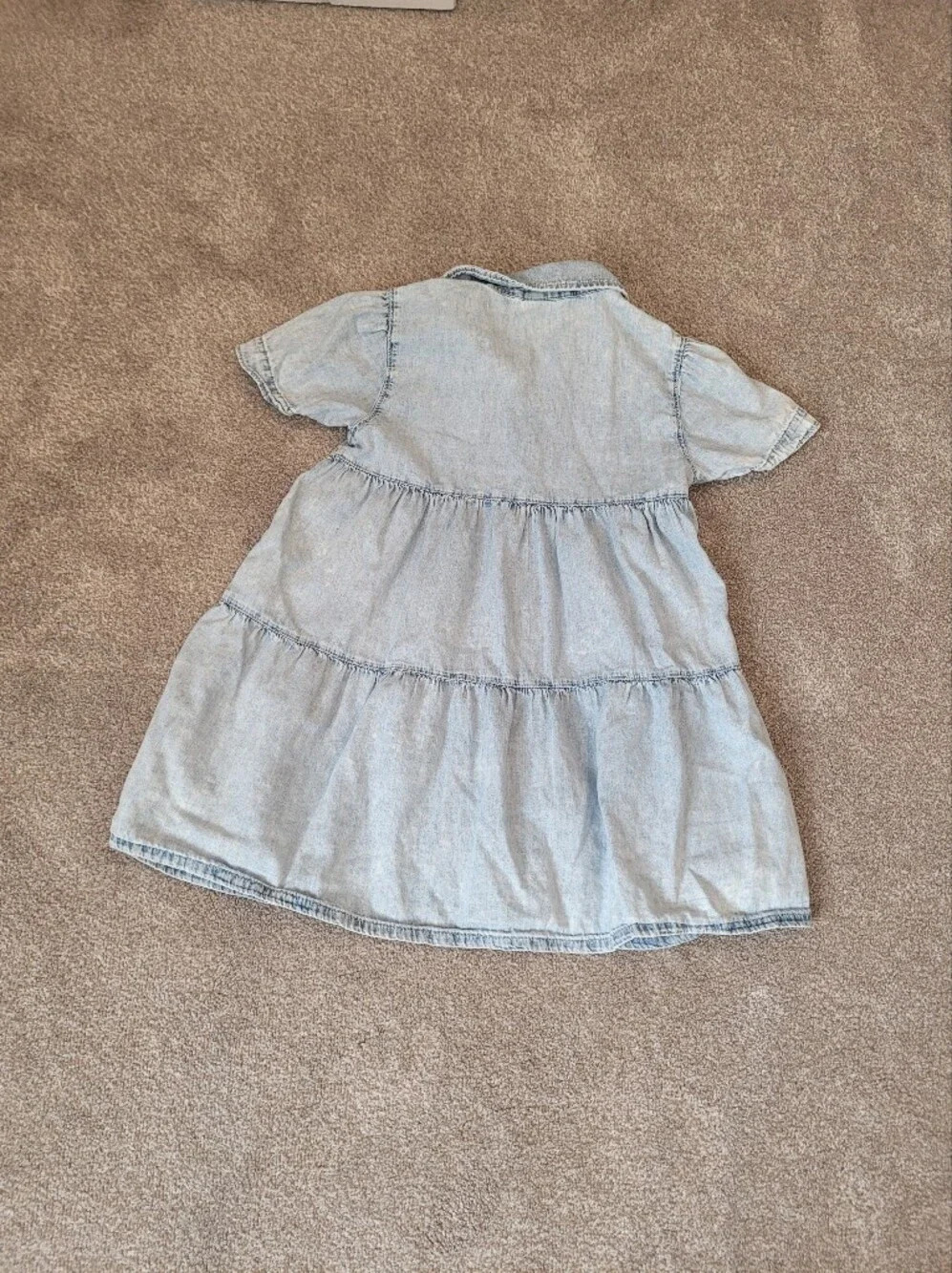 Gap Kids Light Wash Denim Button-Front Babydoll Dress Size Small